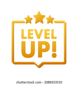Game Icon Bonus. Level Up Icon, New Level Logo. Vector Illustration.
