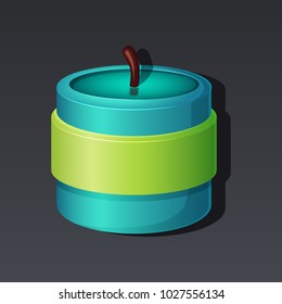 Game icon of candle in cartoon style. Bright design for app user interface. Candle of magic, spell, call, witchcraft, enchantment, necromancy. Vector illustration for Icons Collection.