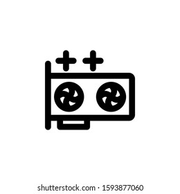 game icon design line style part 12 video graphic card 
