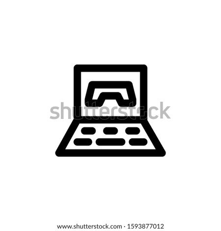 game icon design line style part 3 laptop