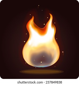 Game icon of fire element. Vector design for app user interface