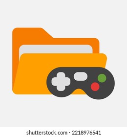Game icon in flat style about folders, use for website mobile app presentation