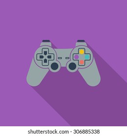 Game icon. Flat vector related icon with long shadow for web and mobile applications. It can be used as - logo, pictogram, icon, infographic element. Vector Illustration.
