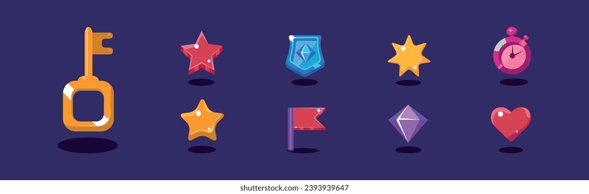 Game Icon und Glossy UI Design Element Vectorset