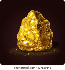 Game Icon Of Gold Nugget. Vector Design For App User Interface