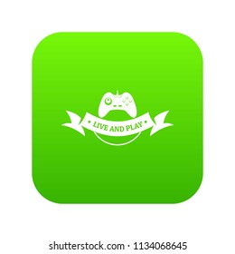 Game icon green vector isolated on white background