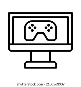 Game Icon. Line Art Style Design Isolated On White Background