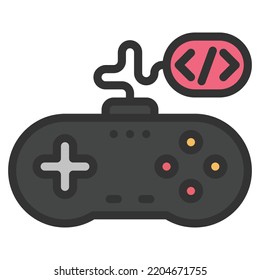 game icon line color vector illustration