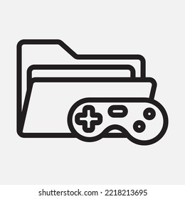 Game icon in line style about folders, use for website mobile app presentation