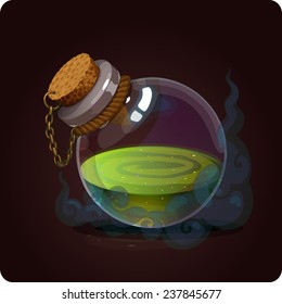 Game icon of magic elixir. Vector design for app user interface