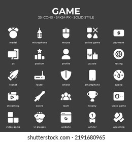 Game Icon Pack With Black Style