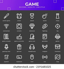 Game Icon Pack mit schwarzem Stil