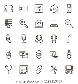 Game icon set. Collection of high quality black outline logo for web site design and mobile apps. Vector illustration on a white background.