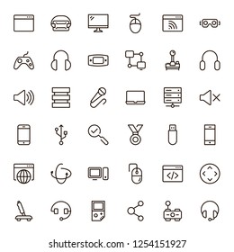 Game icon set. Collection of high quality black outline logo for web site design and mobile apps. Vector illustration on a white background.