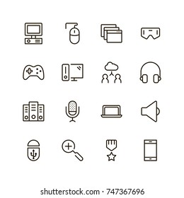 Game icon set. Collection of high quality black outline logo for web site design and mobile apps. Vector illustration on a white background.