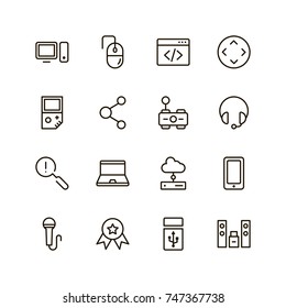 Game icon set. Collection of high quality black outline logo for web site design and mobile apps. Vector illustration on a white background.