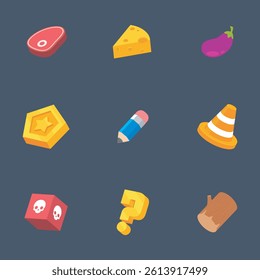 game icon set in isolated background