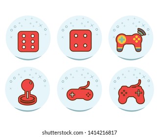 game icon set, modern flat design