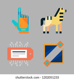 game icon set. vector set about virtual reality, tag and zebra icons set.
