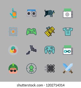 game icon set. vector set about boar, virtual reality, xylophone and match moving icons set.