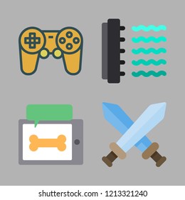 game icon set. vector set about gamepad, virtual reality and gaming icons set.