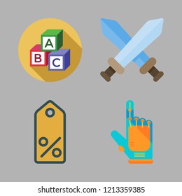 game icon set. vector set about gaming, virtual reality, abc and tag icons set.