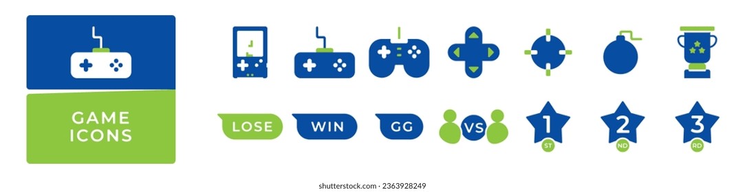 Game icon set. Vector illustration.