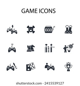 Game icon set.vector.Editable stroke.linear style sign for use web design,logo.Symbol illustration.