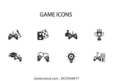 Game icon set.vector.Editable stroke.linear style sign for use web design,logo.Symbol illustration.