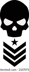 Game icon. Skull, insignia. Battle rank. Army Skull icon