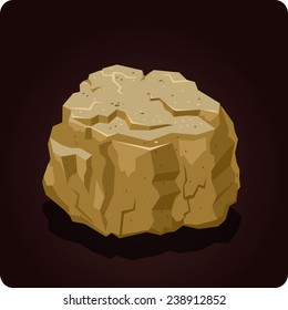 Game icon of stone. Vector design for app user interface