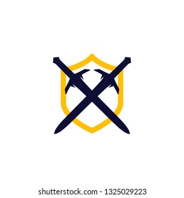  game icon with swords and shield