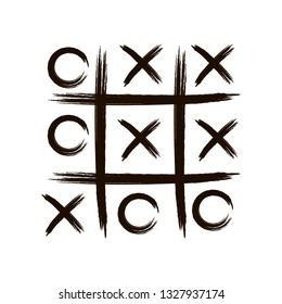 Tic tac toe. Noughts and crosses board game icon isolated. Vector