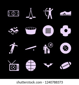 game icon. game vector icons set baseball, football ball, football shoe and bat