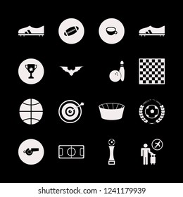 game icon. game vector icons set target, bowling ball pin, whistle and cup
