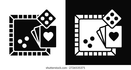 Icono de juego de estilo de fondo blanco y negro