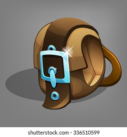 Game icons of medieval bag. Vector illustration.