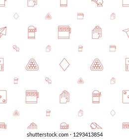 game icons pattern seamless white background. Included editable line Slot machine, Diamonds, lottery, slot machine, billiards, gloves, domino icons. game icons for web and mobile.