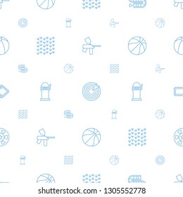 game icons pattern seamless white background. Included editable line paintball, target, dice game, field, Slot machine, basketball, board game icons. icons for web and mobile.
