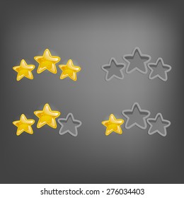 Game icons rating stars. Vector illustration.