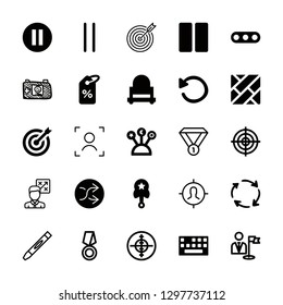 game icons set with circular arrows, keyboard computer hardware accesory and medal vector set