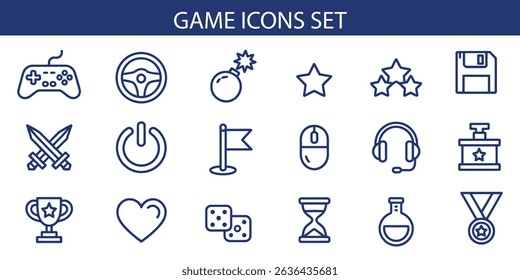 Game Icons Set – Console, and PC Gaming.