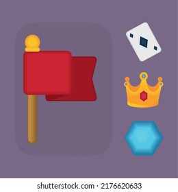 game icons set flat design