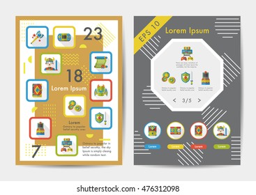 Game icons set with long shadow,eps10
