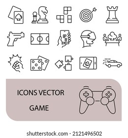 juegos de iconos . símbolo de paquete de juegos elementos vectoriales para web infográfica
