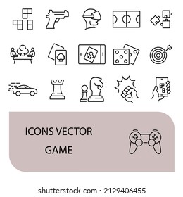 game icons set . game pack symbol vector elements for infographic web