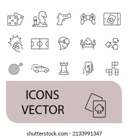 game icons set . game pack symbol vector elements for infographic web