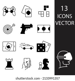 juegos de iconos . símbolo de paquete de juegos elementos vectoriales para web infográfica