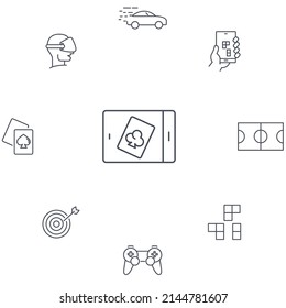 juegos de iconos . símbolo de paquete de juegos elementos vectoriales para web infográfica