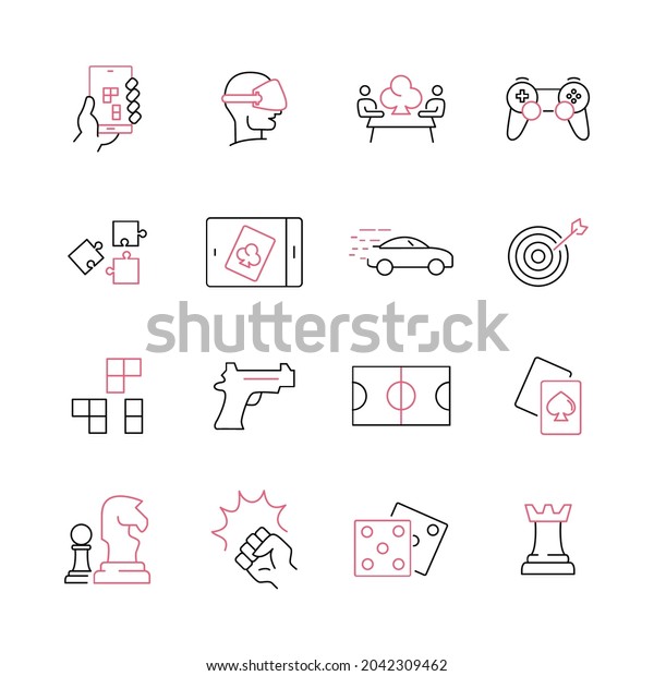 game icons set. game pack symbol vector elements for
infographic web